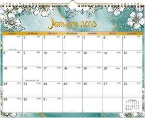 Wholesale 2023-2024 American Calendar 18 Months Floral Annual Wall Calendar Custom Planner