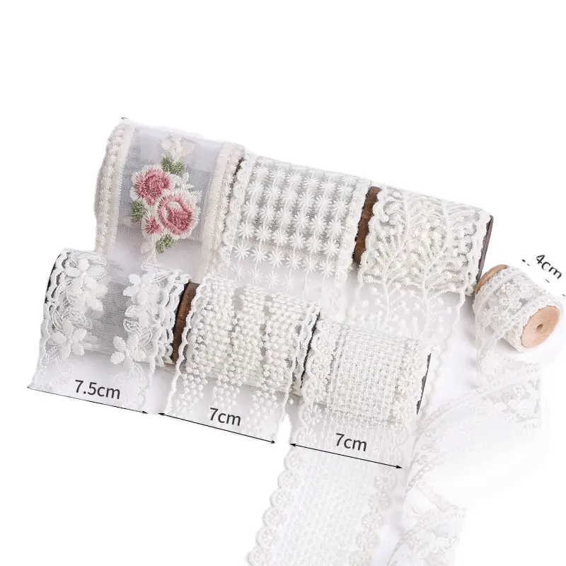 Hot Sale Lace Edge Embroidered Organza Ribbon For Gift Packing Decoration