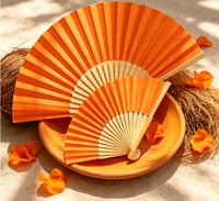 Éventail simple en bambou orange Lihuida de Guangdong, outil de refroidissement parfait pour l'été, essentiel pour la décoration