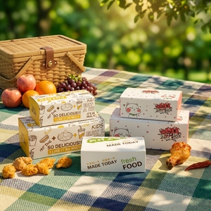 Kunden spezifische Brathähnchen Hamburger Fast-Food-Verpackungs serie Boxen Für Pommes Frites, Popcorn, Snacks - Product Image 3