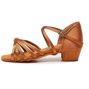 Zapatos de Baile de Salón y Latinos para Niñas, Estilo Nuevo, Material Satinado, Cómodos y Elegantes, Zapatos de Cha Cha - Product Image 4