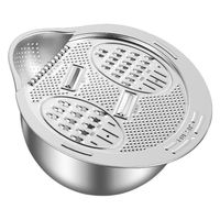 Panier égouttoir multifonctionnel en acier inoxydable 304 pour évier de cuisine, coupe-légumes, bol de lavage, découpe et râpage