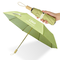 Paraguas Plegable de Tres Secciones, Moderno, Automático, de Tela Pongee, para Damas, 95 cm de Diámetro Abierto, Regalo Empresarial, Ligero, Totalmente Automático
