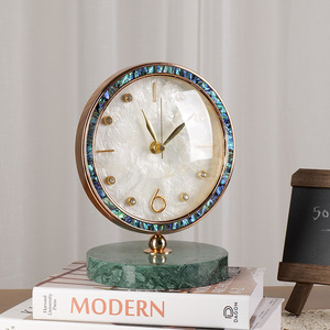 Circular Desk <b>Clock</b> Milky Color Silent Movement Living Room Decor - Product Image 3