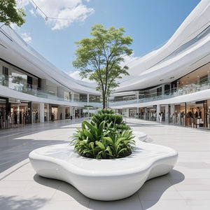 Large Tree Pool Planger <b>Chair</b> High Quality GRC Bench Custom Design Midcentury Commercial Waiting <b>Chair</b> for Mall School Hospital - Product Image 2