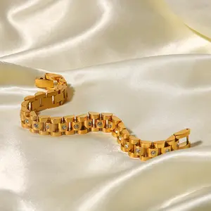 High-end Titanium Steel Gold-plated 18K Bracelet Classic Bracelet Zircon Women's Fashion Jewelry