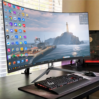 Moniteur de jeu professionnel incurvé sans bordure, vente directe d'usine, 34 pouces, 4K LCD, 144/165Hz, panneau IPS/VA, temps de réponse de 1 ms, 125% sRGB