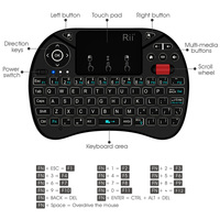 RII x8 Mini clavier tactile sans fil rétro-éclairé batterie au Lithium pour Android TV Box PC