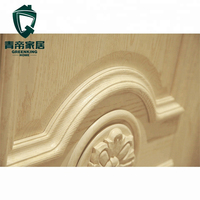 Porte d'entrée classique personnalisée QD-16-30, porte d'entrée moderne en chêne rouge massif, mobilier d'intérieur en bois, construction de maison classique