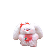 Porte-clés Lapin en Peluche Courte Faite à la Main, en Coton PP, Mignon, Jouet à Câliner BJD, Accessoires de Pendentif DIY