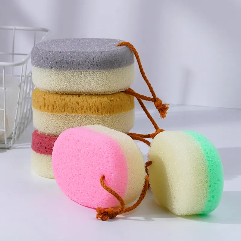 Depurador de cuerpo colorido PUF de ducha limpieza esponja exfoliante esponja de baño limpieza multifuncional suministros de baño