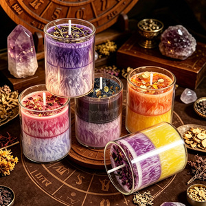Vela artesanal LANJO al por mayor, con aroma a flor de hielo, ecológica, de cera de palma con bloques de color, para aromaterapia, decoración del hogar y regalo. - Product Image 6