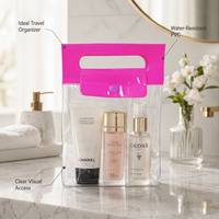 Sac de rangement pour cosmétiques et maquillage en vinyle PVC, personnalisé, tendance, imperméable, antistatique, imprimé offset, pour blush et voyage, avec bouton