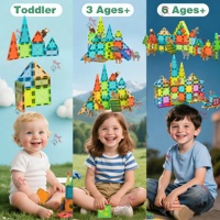 Juego de Juguetes Magnéticos Educativos 3D STEM de Tendencia 2025, Bloques de Construcción Magnéticos, 95 Piezas, Animales del Zoológico, Azulejos Magnéticos para Niños