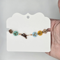 Cartes de présentation festonnées 4x3,5 pouces personnalisées avec logo imprimé, porte-bijoux de luxe pour bijouterie artisanale