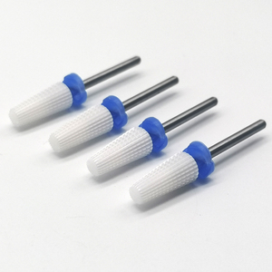 Foret à ongles en céramique blanche 5 en 1 de 7 mm, grain M, logo personnalisé pour salon de beauté, manucure - Product Image 1