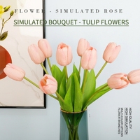 Bunga Tulip Artificial Real Touch, Tulip Palsu Premium dengan Tekstur Basah, Dekorasi Rumah, Rangkaian Bunga Pernikahan, Batang Tulip Grosir