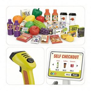 Toysrunner Juego de Juguetes de Plástico para Simular un Puesto de Mercado, Mini Caja Registradora para Niños, Escáner, Carrito de Compras de Supermercado, Educativo CN - Product Image 6