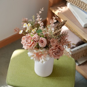 Ink Rhyme Memories - Ramo de Flores Artificiales de Tela Plástica Tejida, Decoración para el Hogar, Accesorios para Bodas CF02084 - Product Image 1