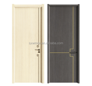 Md Merk Modern <span class=keywords><strong>Design</strong></span> Waterdichte Wpc Flush Deur Hardware Pvc Badkamer Deur Huid Voor Hotel Interieur Hout En Wpc Combinatie - Product Image 1
