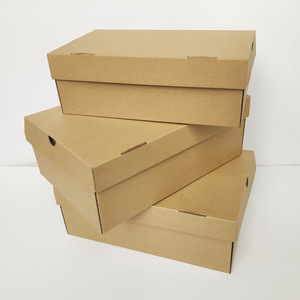 Kraft Paper Flip Top Shoe Boxes Rectangle <b>Stackable</b> <b>Storage</b> Packaging For <b>Wardrobe</b> General Use Mid To High End - Product Image 4