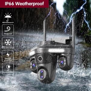 Regis bốn ống kính 3 màn hình 10x Zoom quang học Wifi <span class=keywords><strong>PTZ</strong></span> 16MP 8K màu không dây tầm nhìn ban đêm an ninh giám sát CCTV <span class=keywords><strong>IP</strong></span> <span class=keywords><strong>Camera</strong></span> - Product Image 2