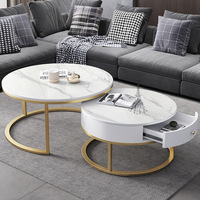 Table de thé en marbre à bout rond, petite pièce, meuble de salon moderne, décoration de la maison