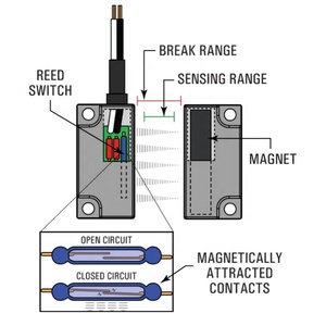 Capteur de proximité magnétique pour porte ou fenêtre de machine à café automatique, détecteur à reed à montage long pour réfrigérateur - Product Image 5