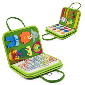 Tablero de actividades de fieltro sensorial Montessori para niños pequeños, juguete de aprendizaje preescolar, tablero ocupado de desarrollo educativo para la primera infancia - Product Image 6