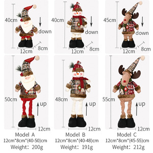 Décorations de Noël 2024 en promotion : Poupées en peluche Père Noël, Bonhomme de neige et Renne pour la décoration de la maison et du Nouvel An - Product Image 3
