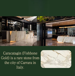 Dalle de marbre Calacatta Gold naturel d'Italie polie pour la décoration murale extérieure et intérieure de villa, meuble-lavabo - Product Image 6