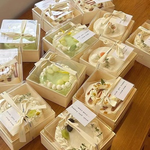 Boîte à lunch jetable personnalisée pour mini-sandwichs, hamburgers, avec couvercle transparent, <span class=keywords><strong>emballage</strong></span> <span class=keywords><strong>alimentaire</strong></span> en <span class=keywords><strong>bois</strong></span>, à emporter, pour gâteaux, sandwichs - Product Image 2