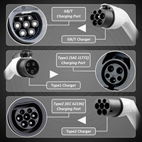 Cargador Portátil para Vehículos Eléctricos de 7kw, 32A, con Pantalla LCD/LED Ajustable, Tipo 2 a Enchufe CEE, Cable de 5m, Directo de Fábrica