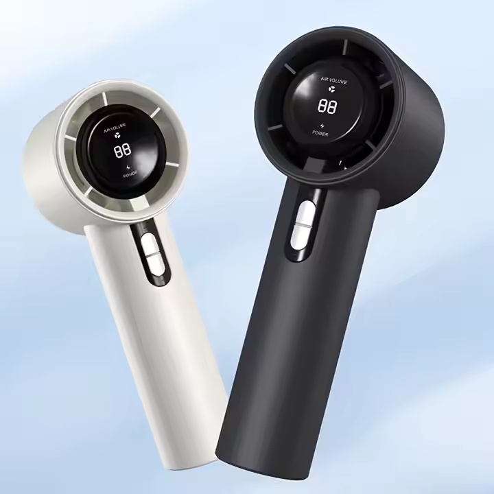 High-Speed 1800mAh Rechargeable Wireless Digital Mini Handheld Pocket Fan Portable Turbo Electric Fan Semiconductor
