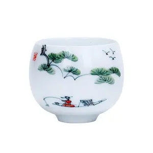 Оптовая Продажа Белый ручной росписью китайский фарфор чайная чашка для дома