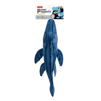 Dragon bleu lumineux en peluche poupée marionnette à main en peluche simuler animaux tête marionnette à main pour enfant Spinosaurus Triceratops peluche jouet