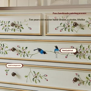 Legno massello stile retrò americano comò a cinque cassetti avanzato senso di stoccaggio della parete per la camera da letto soggiorno pittura a colori disponibile - Product Image 2