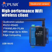 Convertisseur de serveur série RS485 RS232 vers WiFi PUSR client sans fil industriel passerelle Modbus protocole MQTT W610 (version Qualcomm)