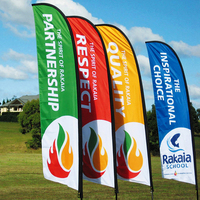Personnalisé 2m 3m 4m Plume Larme Plage Drapeau Publicité Extérieure Oriflamme Base Vente Signe Promotionnel Drapeaux Kit Stand