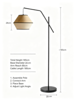 Lampadaire à bras articulé en fer, style moderne, réglable, haute luminosité, blanc chaud, pour villa, hôtel, salon