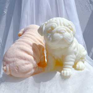 Moule à bougie en silicone pour bougies en cire de soja, motif chiot bouledogue, pour les amoureux des chiens, décoration d'intérieur - Product Image 5