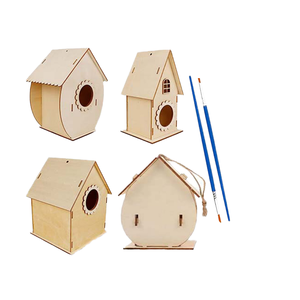 <span class=keywords><strong>Casa</strong></span> para Pájaros de <span class=keywords><strong>Madera</strong></span> para Pintar y Decorar, Juego de Graffiti para Niños, Decoración de Jardín para Colgar al Aire Libre - Product Image 4