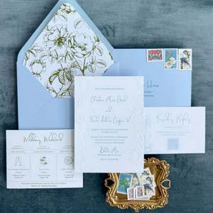 Suite d'invitations de mariage personnalisées imprimées en typographie avec papier fantaisie et carton, vente en gros, révision de conception gratuite pour les organisateurs d'événements - Product Image 6