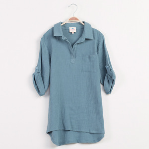 Camisa Hawaiana Informal Personalizada OEM de Nuevo Diseño 2017 para Niñas de Edad Media - Product Image 3