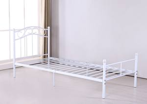 Бесплатный образец, оптовая продажа, дешевые черные одноразмерные металлические каркасы для кровати из кованого железа, односпальная металлическая кровать для хостела - Product Image 2