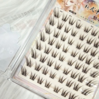 Cils en grappe autocollants DIY sans colle, cils segmentés naturels et effilés, vente en gros sous marque privée