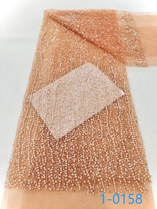 Cao Thời Trang Pháp <span class=keywords><strong>Net</strong></span> Ren Sequins Ren Vải Sang Trọng Đính Cườm Bridal Vải Hạt Ren Vải Cho Đám Cưới Mới Nhất Thiết Kế - Product Image 3