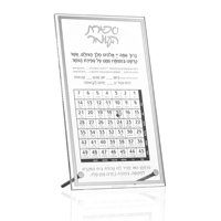 Judaica Juif Classique Carte Al Hamichyah Or Miroir Acrylique Transparent Lucite Carré Table Sefiras Haomer