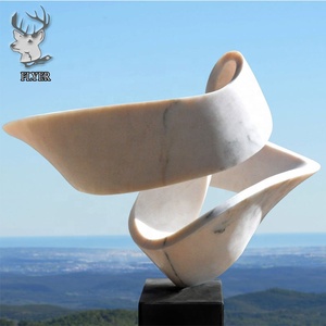 Escultura de Mármol Blanco Tallada a Mano, Estatua Abstracta de Gran Tamaño <span class=keywords><strong>para</strong></span> Jardín, Estilo Moderno, en Venta - Product Image 5