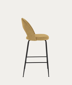 Vente en gros petit-déjeuner nordique luxe moderne velours cuir chaises de bar haute hauteur comptoir tabourets pour cuisine restaurant table de bar - Product Image 4